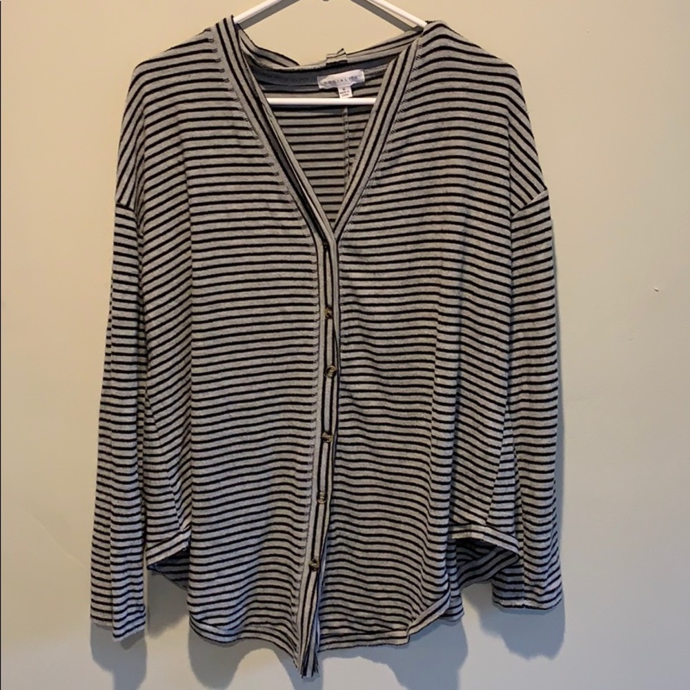 Black and Gray Striped Sweater